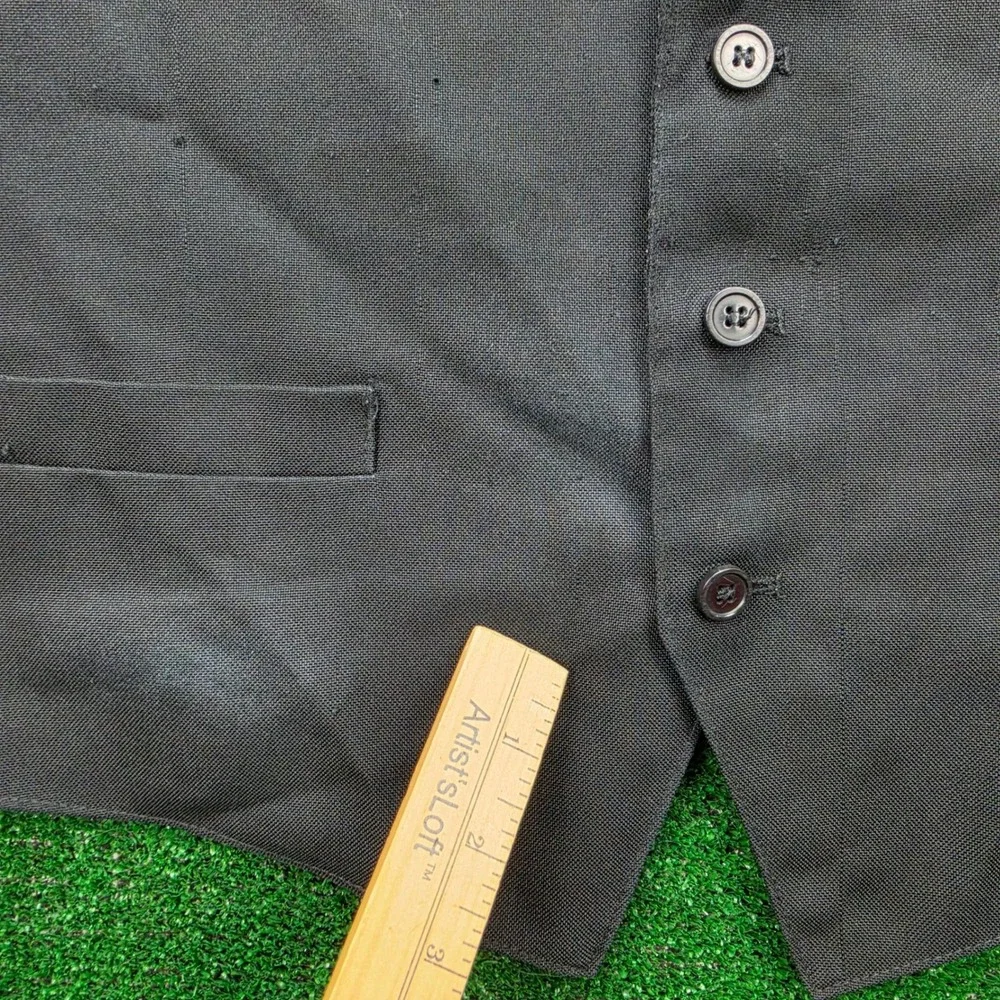 McDonalds Employee Vest Unisex Large Black Button Up Uniform Work Wear